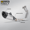 Yama MT07 FZ07 Арыгінальная поўная выхлапная сістэма Yoshimura Alpha для матацыкла 51 мм, пярэдняя труба, злучная труба, новы стан, сталёвы матэрыял