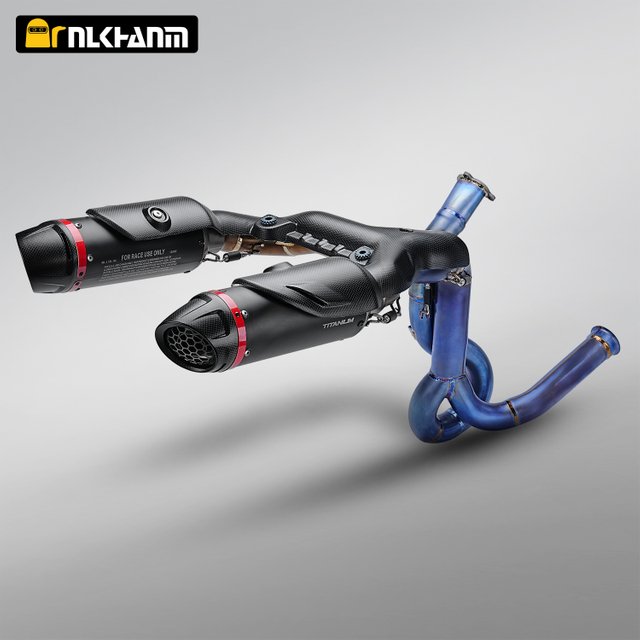 NlkHanm Duca V2 V2S Матацыклетны выхлап Full Ti Мадыфікацыя сістэмы Temi High Position Dual Muffler Panigale 2025- Black