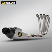 2014–2023 Racing-Vollunterboden-Auspuffanlage f&uuml;r CB650F/CBR650R/CB650R/CBR650F-Motorr&auml;der, inklusive Carbon-Stahlbox vorne