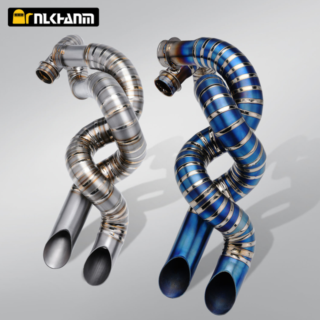 ສະພາບໃຫມ່ Titanium Alloy Full Section Exhaust Muffler Pipe for Bobber Motorcycle Stainless Steel Box Packing